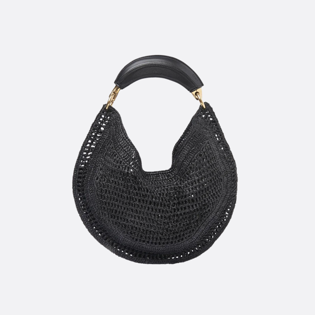CHLOÉ SOMMER-BANANENTASCHE AUS RAFFIA-BAST