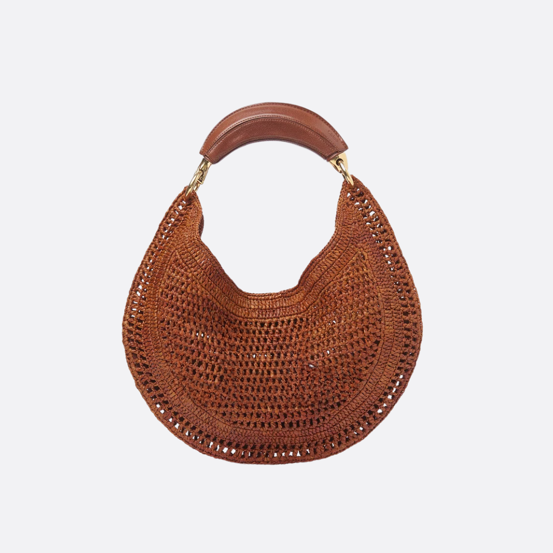 CHLOÉ SOMMER-BANANENTASCHE AUS RAFFIA-BAST