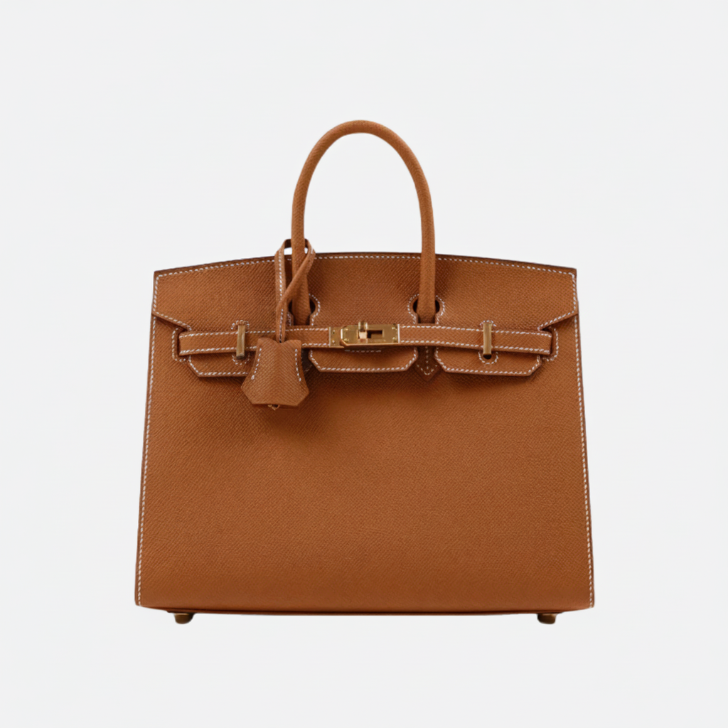 HERMÈS BIRKIN 25 HSS TASCHE IN CRAIE / GRIS TOURTERELLE AUS TOGO LEDER
