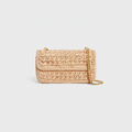 CÉLINE CLAUDE CHAIN SHOULDER BAG AUS RAFFIA-EFFEKT